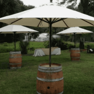 9' White Umbrella (For Wine Barrel)