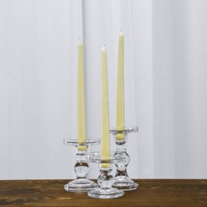 Glass Taper Candle Stand Trio