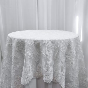 White Brocade Sequin Overlay