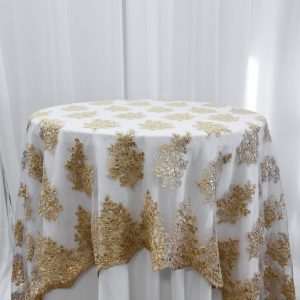 Taupe Brocade Sequin Overlay